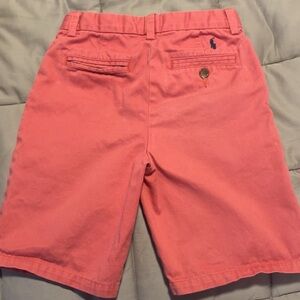 Ralph Lauren Coral Pink Polo Shorts with Navy Logo